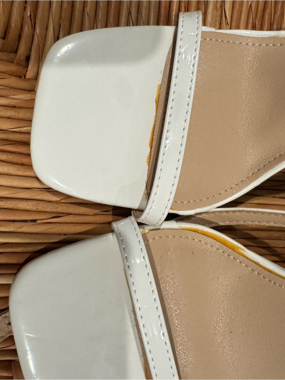 Fashion Nova White Sculpted-Bead Heel Strappy Sandals size 9 - Picture 6 of 6